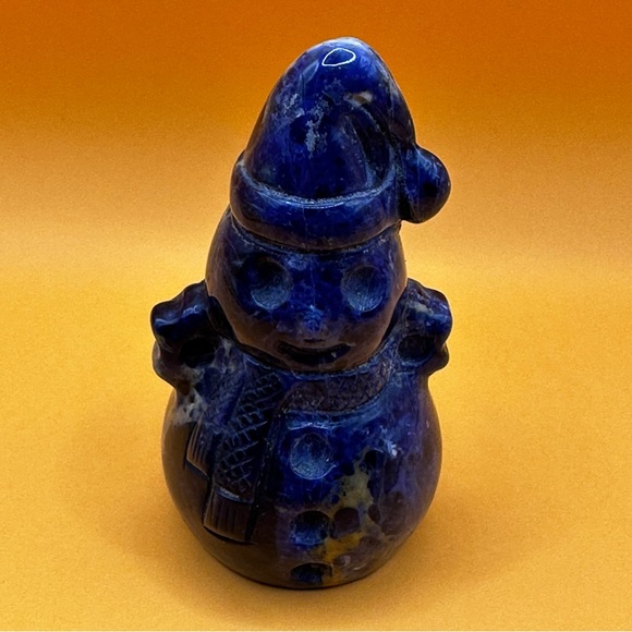 Sodalite snowman gemstone metaphysical sculpture - Picture 4 of 13
